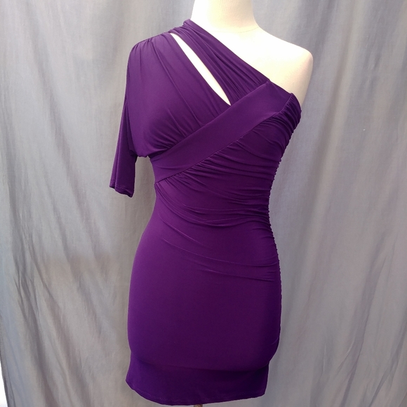 True Light U.S.A. dress purple Size S one sleeve